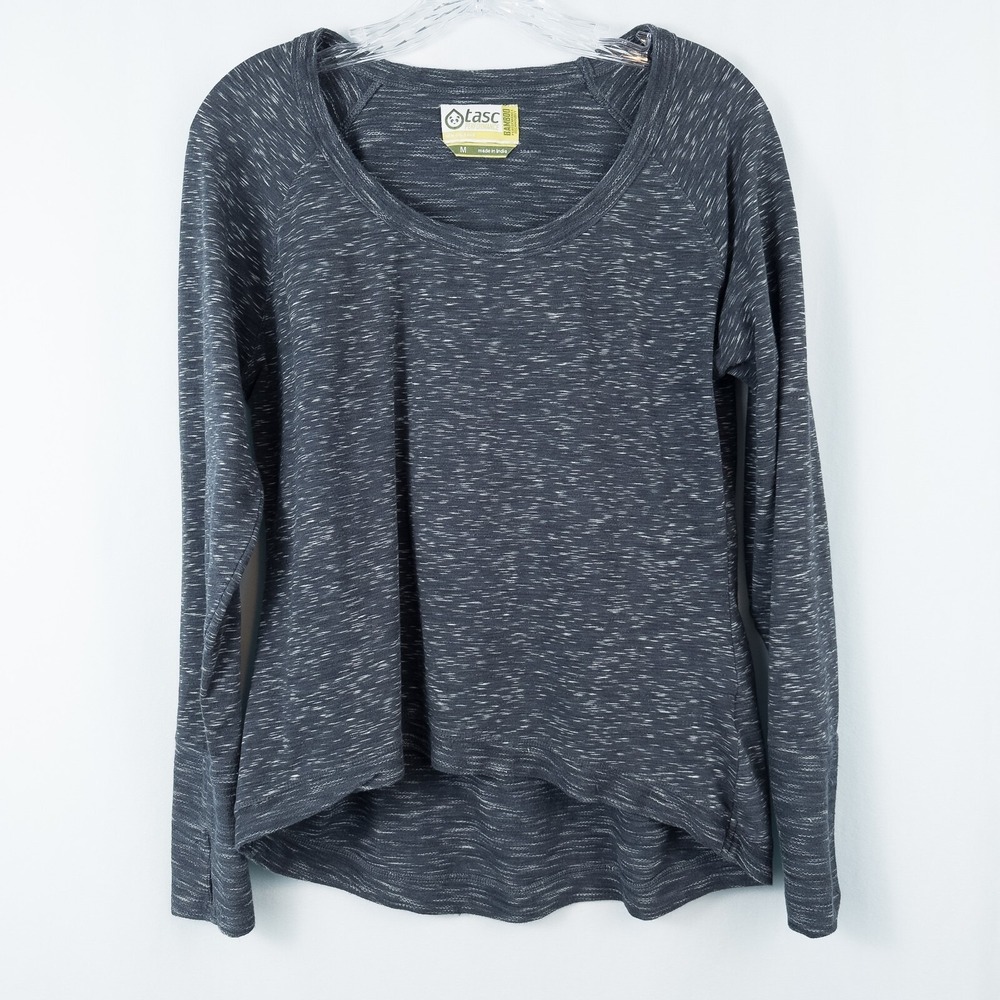 Tasc Performance Organic Cotton Bamboo Baselayer Top Womens M Long Sleeve Gray